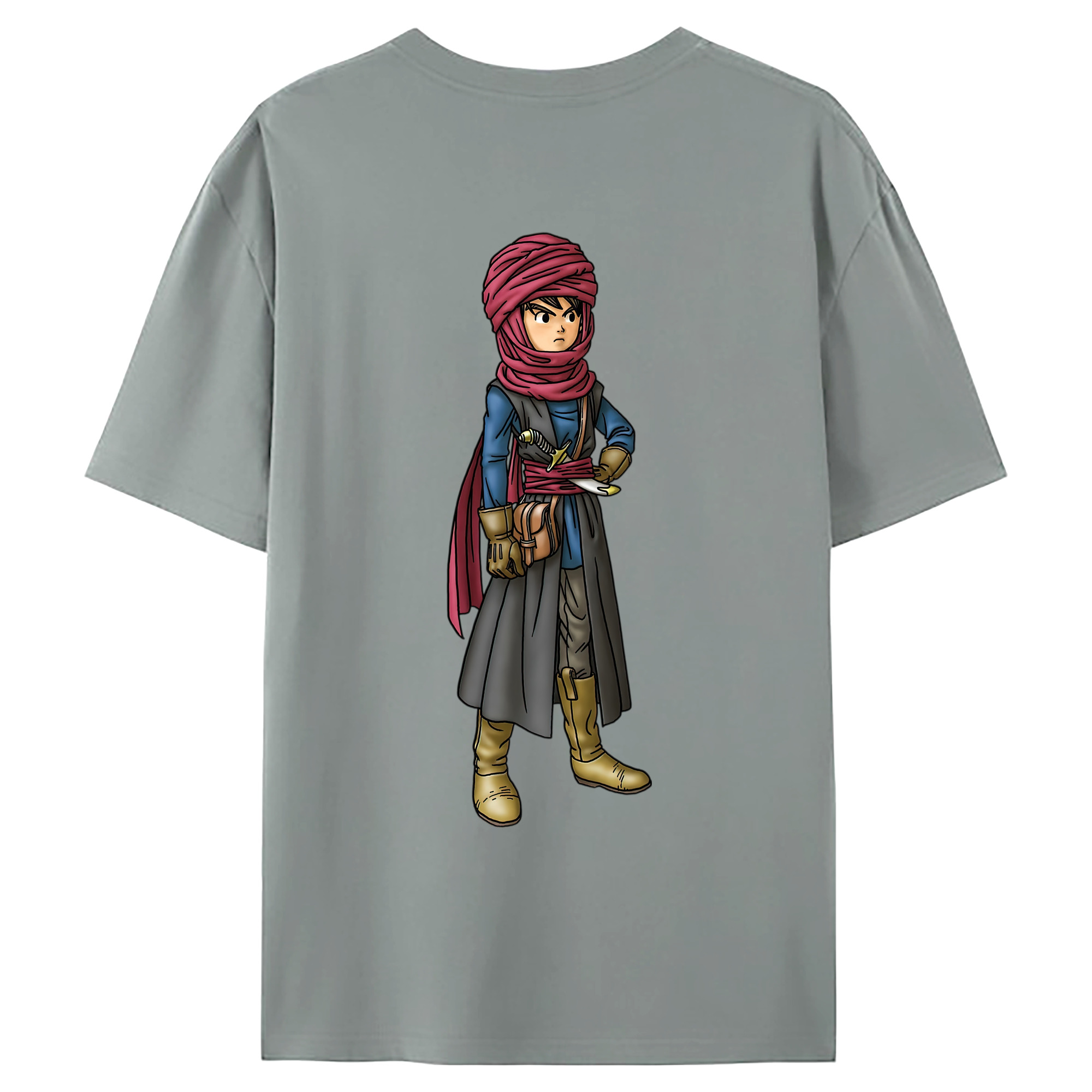 （画像用） ドラゴンクエスト Doragon Kuesuto Dragon Quest 綿100％ メンズ半袖Tシャツ（バックプリント） 通気性